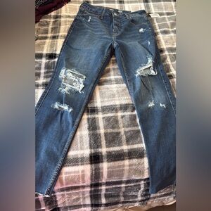 Old Navy Blue Distressed Women Jeans